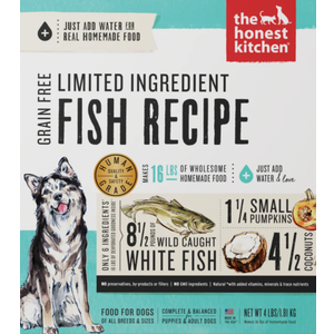 The Honest Kitchen Human Grade Wholemade Limited Ingredient Dehydrated Grain Free Fish Dog Food, 4lb (4 Pound (Pack of 1)), BB Date: 12/08/2026