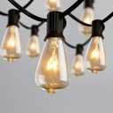 10Ft Outdoor String Lights,Black Edison String Lights with 11 Clear Edison Bulbs (1 Spare) UL Listed,Hanging Lights for Outside Patio Wedding Garden Porch Backyard Party Deck Yard
