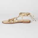 The Drop Women's Haven Lace Up Gladiator Sandal (5, Gold)