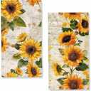 Yellow Sunflowers Kitchen Towels Decorative Set Vintage Watercolor Dish Towels Hand Towels for Kitchen Farmhouse Holiday Home Decor Gifts for Women,Housewarming Gifts 16"x24"
