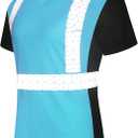 Women Safety Shirt,High Reflective T Shirt for Woman with Unusual Reflective Pattern,Short Sleeve Breathable (Blue, M)