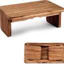 Folding Yoga Meditation Bench - Yoga Kneeling Bench for Adult, Wooden Zen Meditation Stool Kneeling Bench for Yoga Practice (Dark Brown)