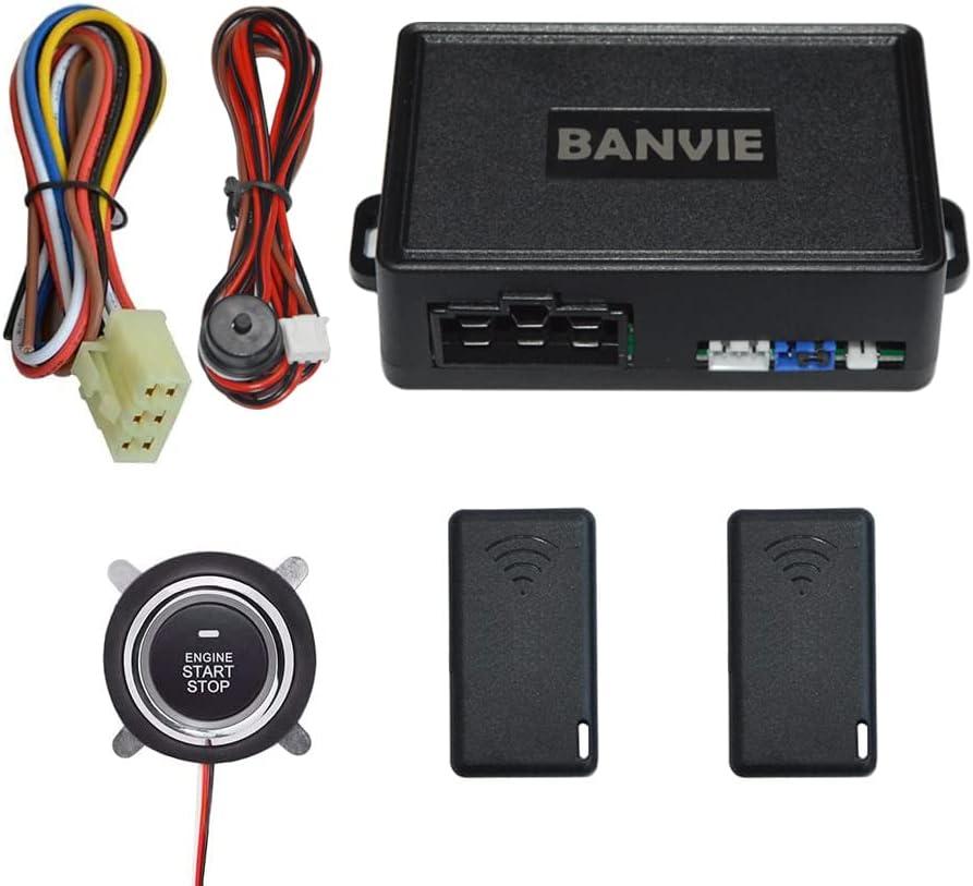 BANVIE Push to Start Ignition kit Engine Start Stop Button Switch Keyless Go System