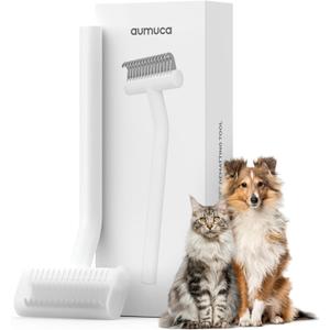 aumuca Undercoat Rake for Cats & Small/Medium Dogs  Deshedding Brush & Dematting Comb for Double-Coated Pets with Long or Short Hair, Matted Fur  Grooming Tool for Kitten, Puppy, Rabbit and Horse