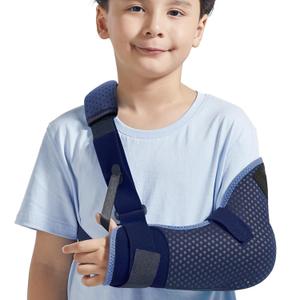 Velpeau Kids Arm Sling Shoulder Immobilizer with Waist Strap, Ventilated & Breathable Design, Arm Support Brace for Children, Boys, Girls (Mesh Version, Blue, Left, 2XS: Bust 19-23.5) (XX-Small)