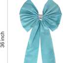 Meseey 36x18 Inches Extra-Large Christmas Tree Topper Bow Light Blue Velvet Ribbon Gift Bows for Christmas Home Decor, Outdoor Indoor Car Decoration