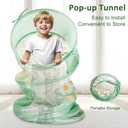 Eterish Kids Play Tunnel Toys for Toddlers, Pop Up Tents for Kids or Pets, Gift for Boy and Girl Play Tunnel Indoor and OutdoorGreen Daisy