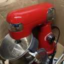 Cuisinart Stand Mixer, 12 Speed, 5.5 Quart Stainless Steel Bowl, Chefs Whisk, Mixing Paddle, Dough Hook, Splash Guard w/ Pour Spout, Ruby Red, SM-50R, Manual