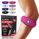 Sleeve Stars Tennis Elbow Brace for Women - Adjustable Tennis Elbow Strap, Golfers Elbow Brace for Men, Counterforce Brace for Tendonitis Relief, Fits 9"-23" (Single/Hot Pink) (One Size)
