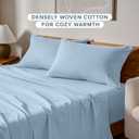 Bare Home Flannel King Pillowcases Set of 2-100% Cotton - Velvety Soft & Cozy - Double Brushed Heavyweight Flannel Pillowcases (King Pillowcase Set of 2, Light Blue)