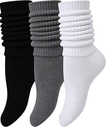 Winterlace Scrunch Slouch Socks 3 Pairs Womens Crew Knee High Extra Long Slouchy Premium Bulk Pack