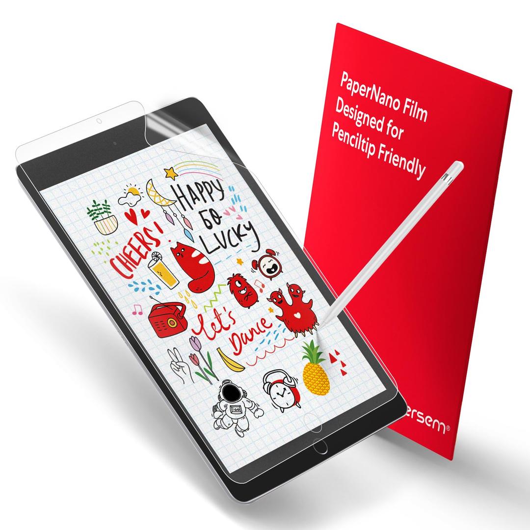 bersem [2 Pack Paperfeel Screen Protector Compatible with iPad 6th Generation 9.7 inch, iPad 9.7 Matte PET Film for Drawing, Anti-Glare and Paperfeel iPad Pro 9.7 Inch/iPad Air 2 / iPad Air