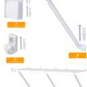 12-Inch Heavy Duty Wire Shelf Bracket Support Kit  Epoxy-Coated Steel Shelf Brackets with 10 Wire Shelf Clips & 2 End Brackets for Wardrobe, Closet & Wall-Mounted Storage