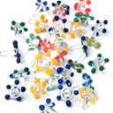 Daisy Decorative Gems, Flower Glass Beads - Thicker and Consistently Sized (1/4" to 3/8" inches) Assorted Colors (30 Pack)