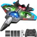 4DRC V32 Foam Remote Control Airplanes with 3 Batteries, RC Planes for Kids Adults 8-16, RC Airplane Fighter Jet with Light, 360 Flip Fighter Jet Toys, Stunt Roll, Airplane Toy Gifts for Kids Boys