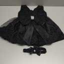 Jup'Elle Flower Girl Dresses for Wedding Embroidery Formal Dress Baby Girls Princess Pageant Party Dress with Headwear (12 Months, Gracey Black)