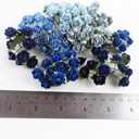 100 pcs Tiny Artificial Roses Mixed Dark and Light Blue Shade Five Color Mulberry Paper Flower 15-18 mm Flower Wedding Scrapbooking