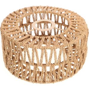 Luxshiny Straw Rope Lampshade Small 8.66 Inch Woven Rustic Ceiling Lamp Shade Replacement Cover for Pendant Lights Indoor Light Cover (22.00 x 22.00 x 11.00 cm, AS Shown)