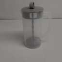 1 Pack Mixing Pitcher for Drink, 2 Quart/ 64oz Plastic Water Pitcher with Lid and Clean Sponge Brush, Angled Plastic Blades and Adjustable Mixer Plunger for Juice, Milk, Beverage Container