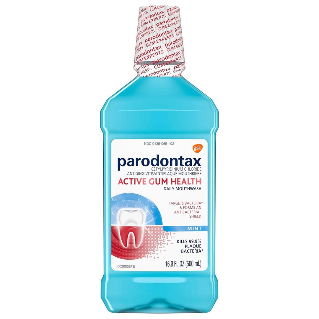Parodontax Active Gum Health Mouthwash, Antiplaque and Antigingivitis Mouthwash, Mint, 16.9 Fl Oz