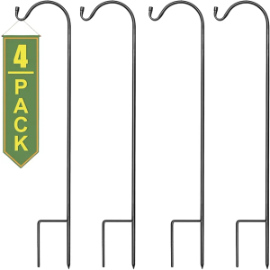 Sorbus® Shepherd's Hooks - Set of 4 Extendable Garden Planter Stakes for Bird Feeders, Outdoor Décor, Plants, Lights, Lanterns, Flower Baskets, and More! Heavy Duty - Up to 6.5 Lbs. (4 Pack)