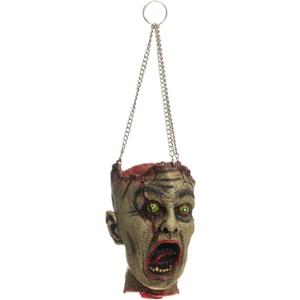 Halloween Decorations Props Scary Hanging Severed Head, 17 "x 7" Life-Size Realistic Latex Zombie Head for Haunted Houses