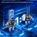 H7 Bulbs, 40000LM 6500K Cool White, 1:1 Mini Size, 1000% Super Bighter H7 Light Bulb with 80000H Lifespan, 1 Min Plug-N-Play, IP68 Waterproof Non-polarity, Pack of 2