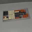 dagaladoo Low Profile keycaps Set,Double Shot PBT keycaps 60 75 100 Percent,Beige/Black/Orange Custom Keyboard Key caps for Most MX Switches Mechanical Keyboard