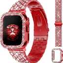 JR.DM Diamond Bands with Bling Case Women Compatible with Apple Watch 40mm 38mm 41mm 44mm 45mm 42mm 46mm 49mm Luxury Metal Bracelet Replacement Strap for iWatch Series 11/10/9/8/7/6/5/4 SE/Ultra 3/2/1
