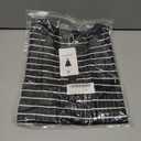 ZESICA Womens Long Sleeve Striped Shirts V Neck Button Up Sweater Casual Loose Basic Tops Trendy Spring Clothes (M)