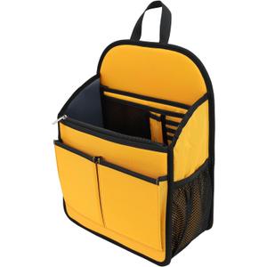 Wider Rugged Backpack Organizer Insert for Men Women Travel Work - 19 Pockets, Padded Nylon, Handle - Large,Yellow