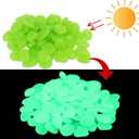 1100Pcs Glow Stones Pebbles Glow in the Dark Garden Pebbles for Walkways and Decor (Green)