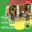 schleich Farm World - 43PC Stable Playset with Horse Figurines - Barn Play Set with Horseback Rider Figure and Equestrian Accessories - Realistic Horse Toys for Screen-Free Play - Kids 3+ | 42195