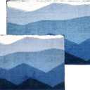 Sunlit 2 Pieces Bathroom Rugs Set, Ombre Blue Bathroom Rugs Non-Slip Absorbent Soft Bath Mat Set, Floor Mats Dry Fast Machine Washable (20"x30"&17"x24")