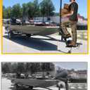 Boat Trailer Steps, Heavy Duty Trailer Tongue Steps with Handle, Universal Fit for 3" x 3", 4" x 4" & 3" x 5" (3 Step, Textured Tread)