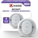 Kidde Smoke and Carbon Monoxide Detector, 10-Year Battery Powered, LED Status Lights, 85 dB Alarm, 5-inches