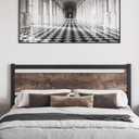 Headboard Only Wooden Headboard with Metal Slats Sturdy Rustic Headboards Easy Assembly, Twin XL/Queen/King (Queen)