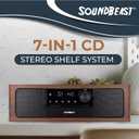 SoundBeast Stereo Shelf System with CD Player, Bluetooth, FM Radio, USB Playback, Aux in, Optical in, Alarm Clock, & Remote Control