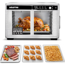 Gourmia French Door Air Fryer 25 Qt Large Capacity Convection Oven, Fryforce 360, Digital Display with 17 Cooking Presets, Bake, Toast, Roast, Dehydrate, Fits 12 Pizza