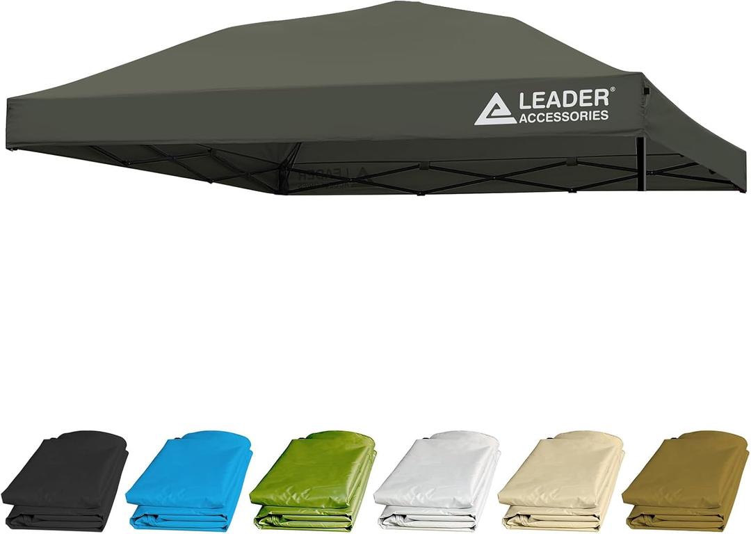 Leader Accessories Replacement Canopy Top Cover for 10’ X 10’ Straight Leg Pop Up Canopy Tent, Canopy Top Cover Only (Grey, 210D)