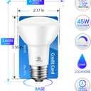 Energetic BR20 LED Bulb R20 Dimmable 3000K Warm White 45W Equivalent to 6.5W, Recessed Can Light Bulbs, Kitchen Ceiling Lights, E26 500 Lumen LED Flood Light Bulbs, Indoor UL Listed (Pack of 4)