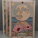 Sun and Moon Celestial Wall Art Set of 3 Vintage Tarot Astrology Canvas Wall Decor Sun Flower and Full Moon Lotus Posters Prints Picture Painting for Living Room Bedroom 12x16 In Framed
