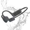 Bone Conduction Headphones-SurfAudio, IP68 Waterproof Swimming Headphones . Bluetooth 5.4, Wireless Open Ear Headphones with Mic, 32GB MP3, Up to 15 Hrs Playtime, Running and Fitness Workout (black)