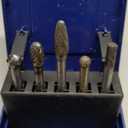 Carbide Burrs Set 5pcs with 1/4''Shank SB-5 SC-5 SF-5 SH-5 SL-4 Double Cut Solid Power Tool Rotary Files Bits for Die Grinder Metal Wood Carving Engraving Polishing Drilling Grinding Milling Cutting