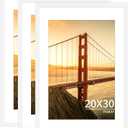 YESKAY 20x30 Picture Frame White Set of 3, Display Pictures 16x24 with Mat or 20 x 30 Without Mat, Poster Frames 20x30 for Wall Hanging Horizontal and Vertical