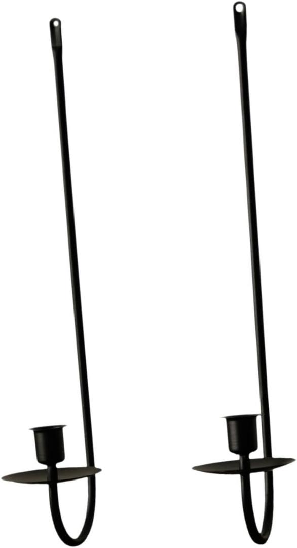 Wall Candle Holders Set of 2 Black Wall Mounted Candle Sticks Holder Sconces for Dining Room Living Room Entryway