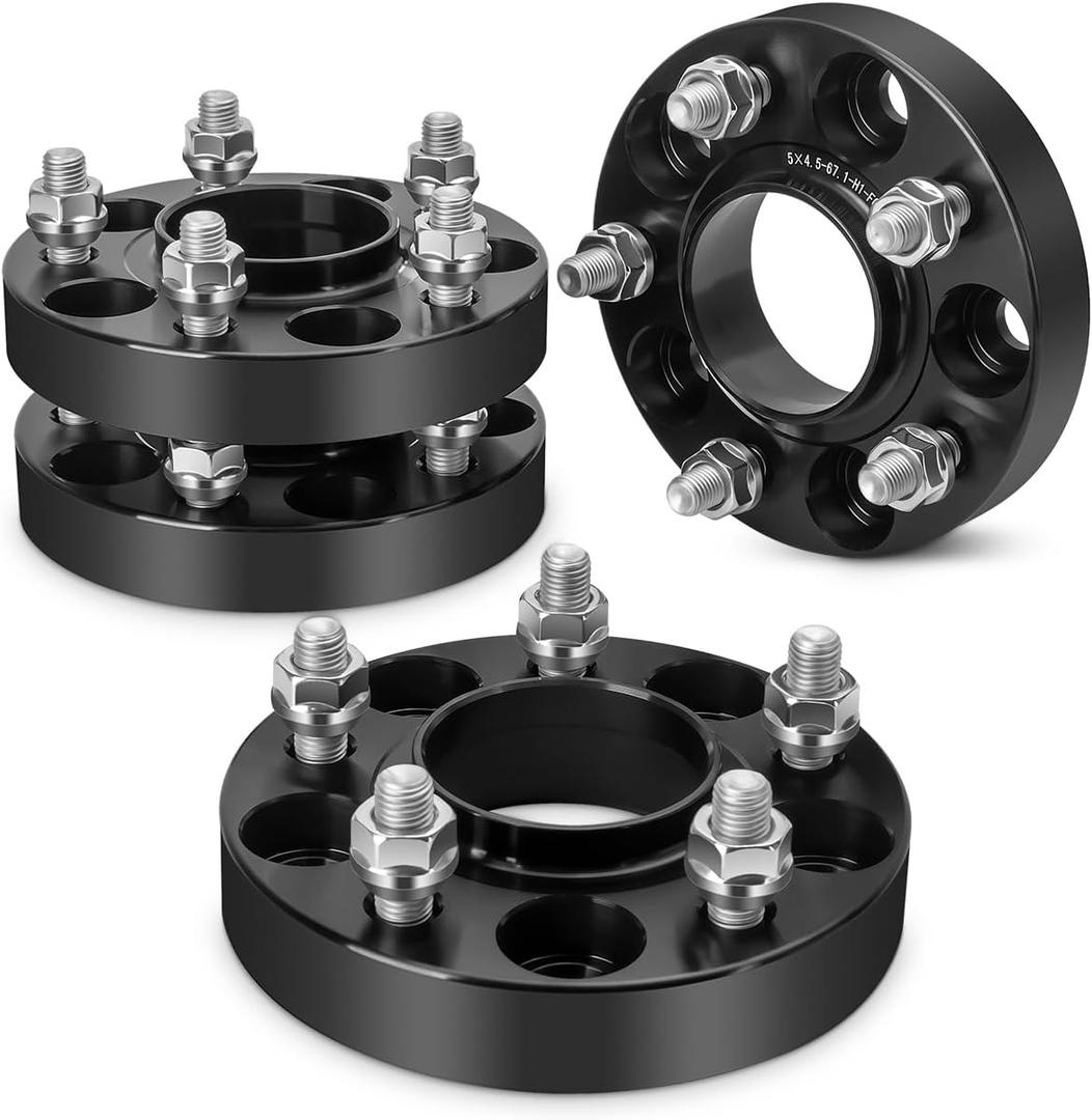 dynofit 1Inch 5x4.5 Wheel Spacers for Hyundai Elantra, Sonat and Genesis Coupe, 5x114.3mm PCD, 67.1 Hub Bore Wheel Adapter Compatibility with Ford Fusion Escape Mazda Jeep Kia, M12x1.5 Stud
