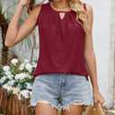 Womens Casual Summer Tank Tops 2025 Sleeveless Business Work Shirts Loose Fit Trendy Tops Flowy Clothes Outfits (Red, L)