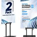 Poster Board Stand for Display, Double-Sided Foam Board Stand Double Visibility with Heavy Duty Stable Base, Foam Board Stand Adjustable Height up to 80" for Mall, School, Restaurant, Exhibition (Black, 2-Pack)