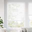 SelectBlinds 2 SWave Cordless Faux Wood Blinds  Maximum Light Control  Any Size 24-48 W x 36-72 H, No Tilt Wand, Inside or Outside Mount, White (36" W x 36" H)